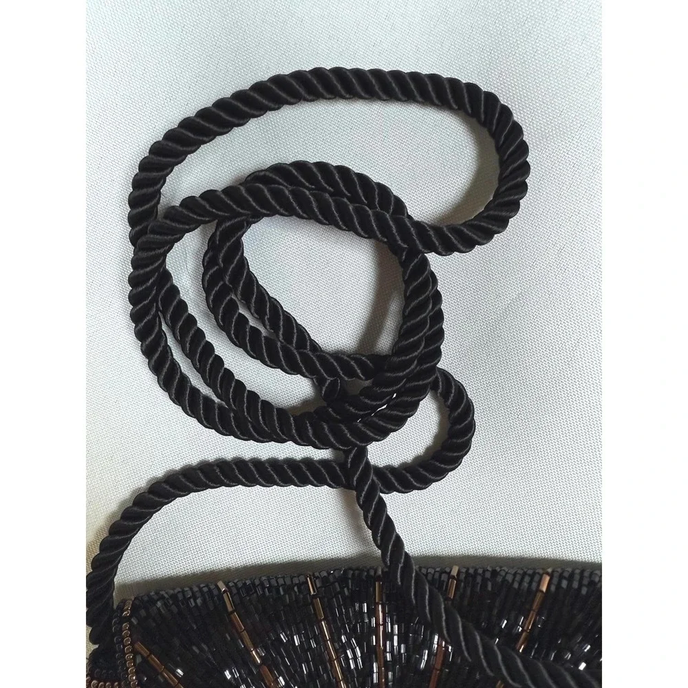 Crossbody evening‎ purse Black Gold Beaded